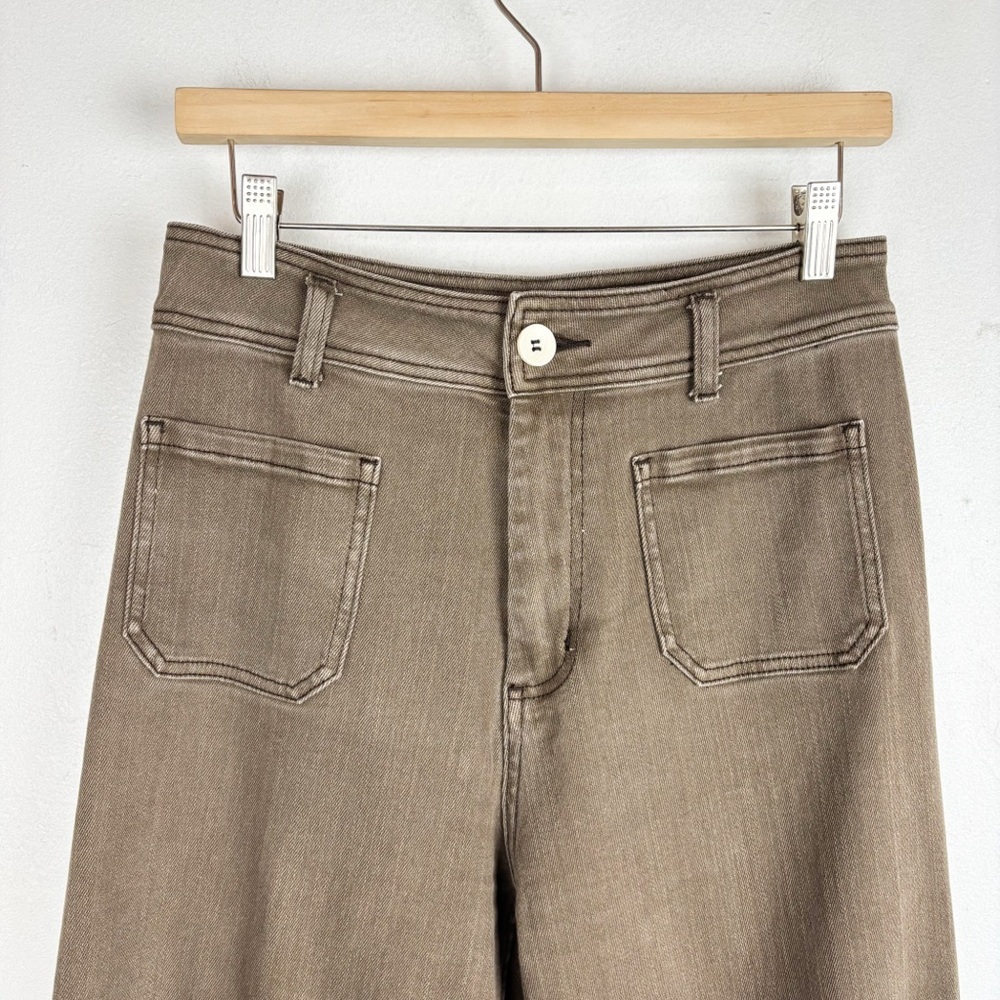 Miou Muse Mauve High Waisted Wide Leg Brown Jeans Sz L - Picture 6 of 11
